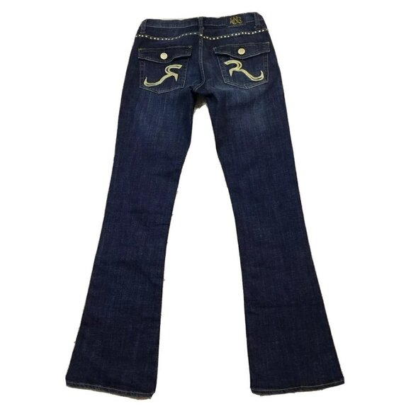 Rock Republic ~Women's Size 6M~Blu Denim Boot Cut "Kasandra" Jeans w/Gold Stud. - Picture 1 of 12